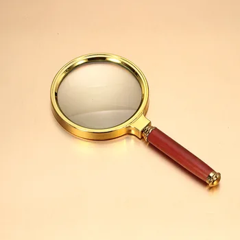 

3X 90mm Lens Wooden Handle Handheld Magnifier Reading Loupe