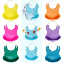 Модные детские слюнявчики для новорожденных, одноцветные водонепроницаемые фартуки, детские нагрудники, дизайн, детские слюнявчики, водонепроницаемые Силиконовые Слюнявчики для кормления