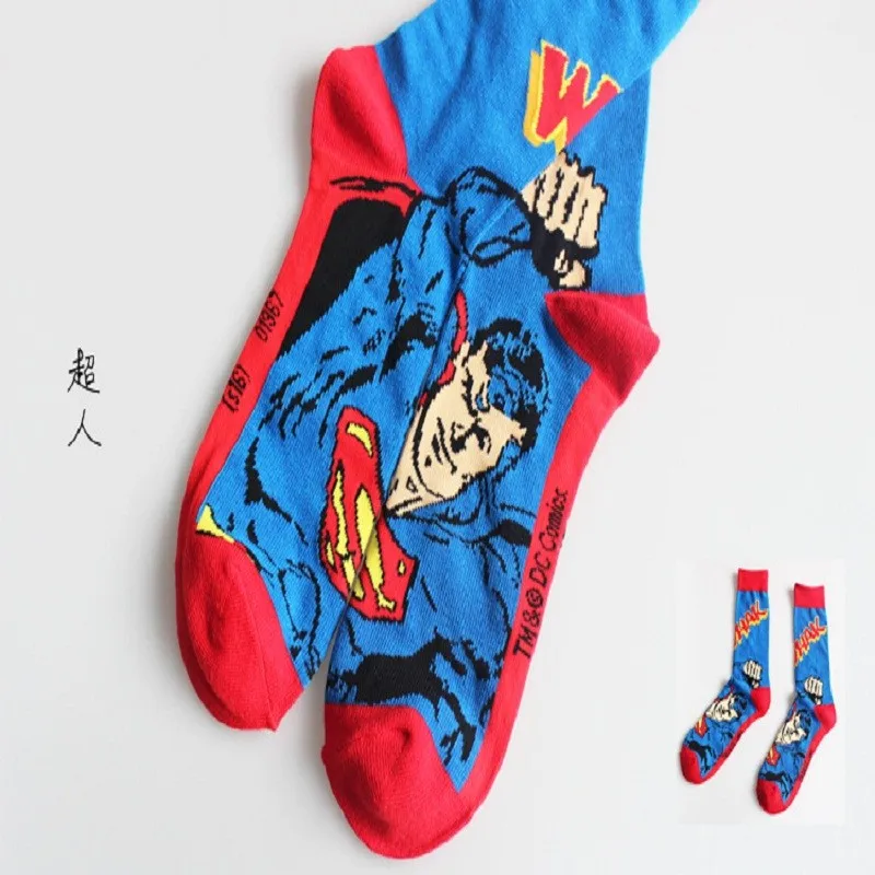 2018 ограниченное предложение, Новое поступление Стандартный Повседневное нейлон хлопковые носки Для мужчин Европа и мультфильм Супермен