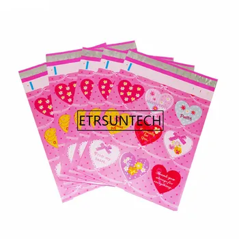 

500pcs bowknot Heart Poly Mailing Express Bag Strong Adhesive Packaging Envelope Bag Mailer Plastic Gift Boxes Shipping Bags