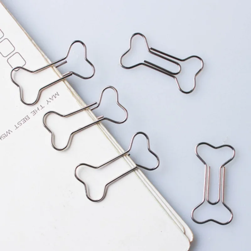 Silver bone clip style paper clip shaped paper clips dog love-in Clips