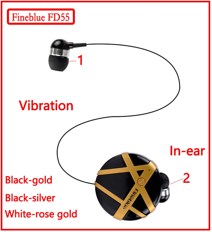 

Fineblue FD55 Mini Headset Bluetooth Earphone Portable Fashion Earphones Noise-cancelling Vibration to Remind