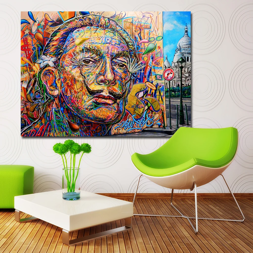 Salvador Dali красочный портрет маслом стены Книги по искусству холст Плакаты печати