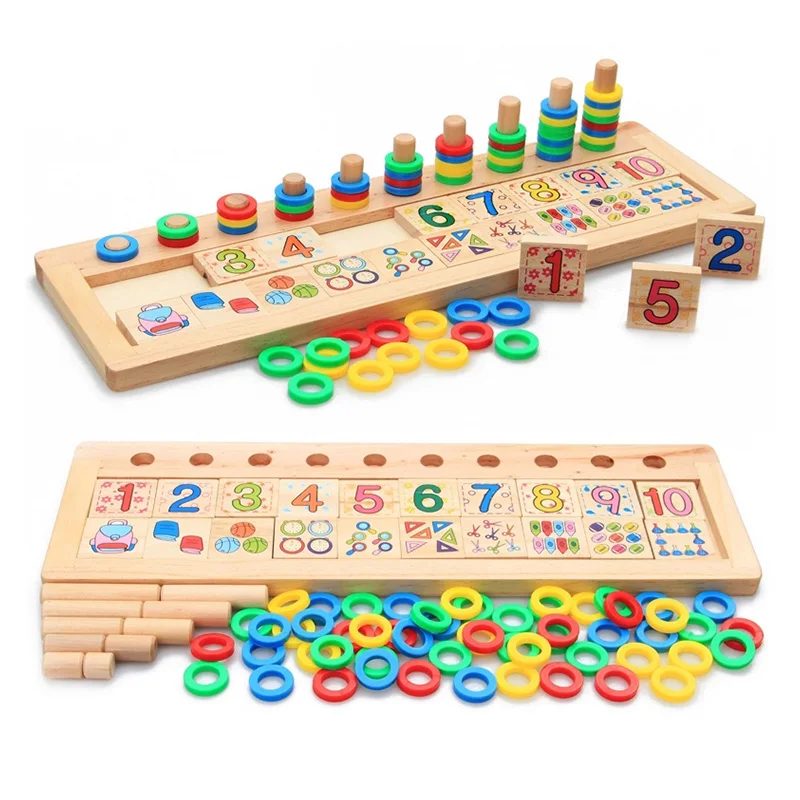

2019 Montessori Toys Count Geometric Shape Cognition Match Baby Early Education Teaching Aids Math Toys for Children Gifts