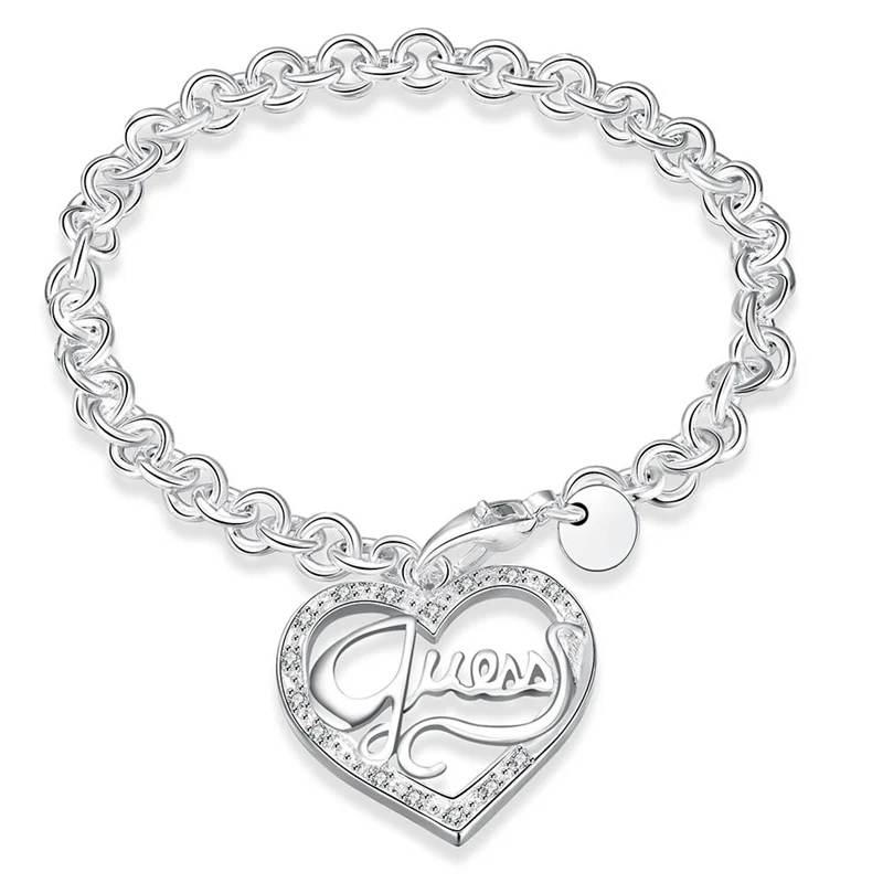 

Love Charms Bracelets Antique Silver DIY Handmade Love Charms Bracelets Women Fashion Jewelry