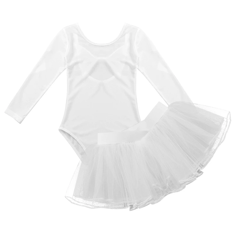Детское балетное платье-пачка для танцев и сцены, платье для девочек с бантом на спине, гимнастический купальник с сетчатой юбкой, комплект