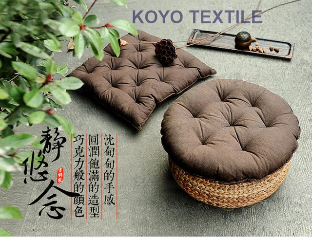 Us 12 99 Korean Mediterranean Style Round Sofa Decorative Throw Pillow Back Cushion Pintuck Pouf Seat Pad Bay Window Decor Gift In From