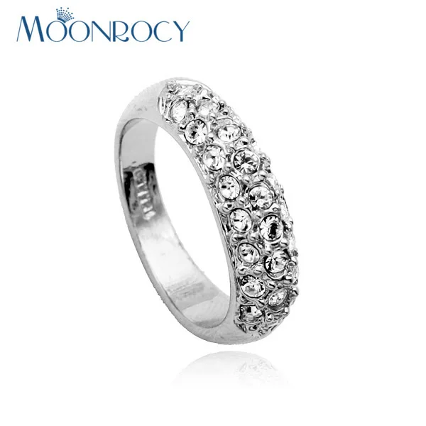Moonrocy Free Shipping Zirconia Jewelry Wholesale Crystal Rings Wedding