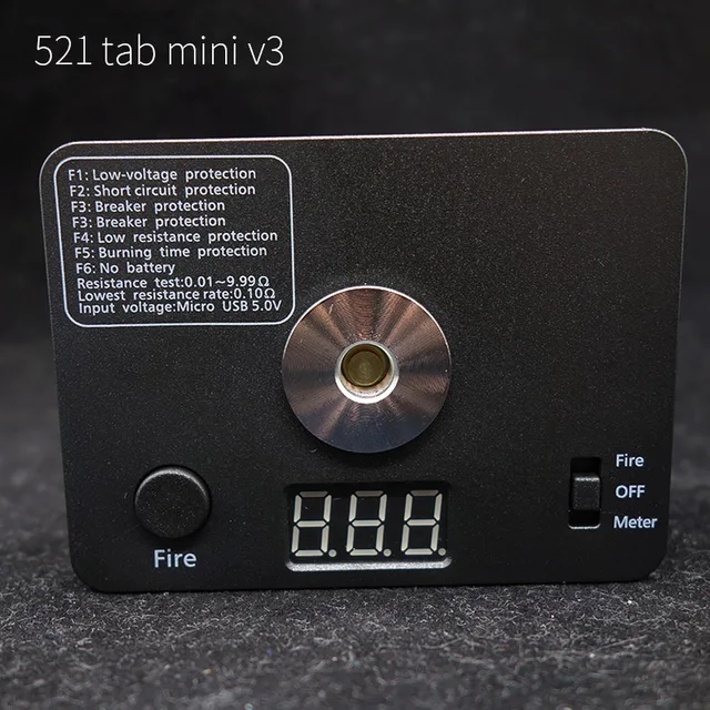 Resistance Tester OHM Reader Meter LED display 521 tab mini Coil Wire