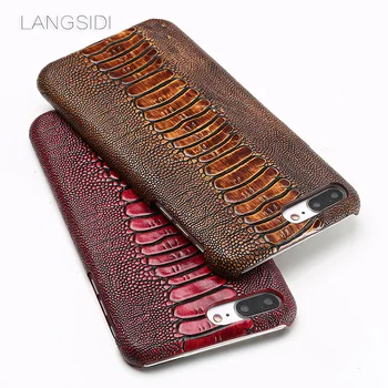 

wangcangli brand phone case ostrich foot grain half-wrapped phone case For iPhone 7 phone case handmade custom processing