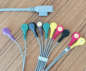 Совместимый Новый JincoMed Holter cable 10 проводов IEC/AHA Snap recorder ECG 11PIN для монитора пациента