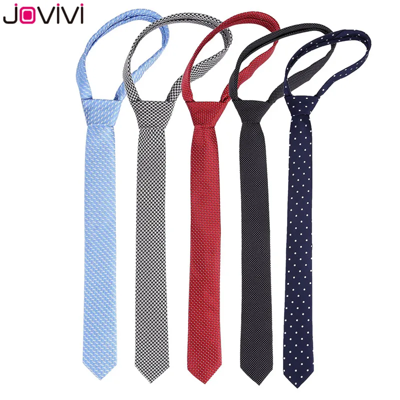 

Jovivi Newest 1 pc 5cm Mens Wedding Tie Business 2 inches Skinny Silky Neckties Houndstooth Stripes Ties Valentine's Day Gift