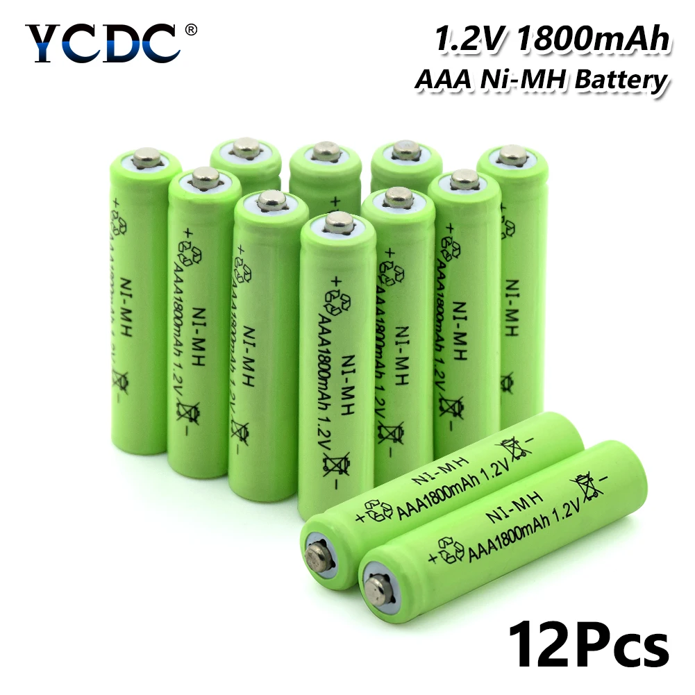 

high capacity ni-mh aaa battery 1.2v 1800mah cell 12pcs for mp3 keyboard toy for Laser Pen LED Flash light Cell battery holder
