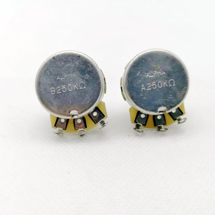 

Guitar Parts Alpha Potentiometer ,Guitar Potentiometer Copper base A250k / B250k , Used in single coil Pickups ST&TL