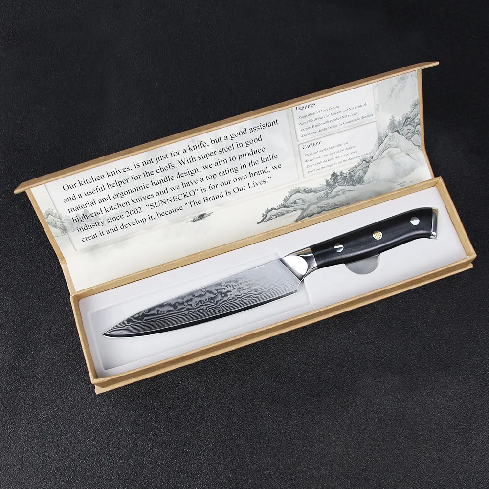 SUNNECKO 5 шт. набор кухонных ножей из дамасской стали Santoku нож для очистки овощей японский резак инструмент G10 ручка нож для нарезки шеф-повара