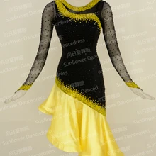 Лидер продаж! Новинка, одежда для латинских танцев, платье для латинских танцев, одежда для танго, сальсы, самбы, костюм для латинских танцев, платье для танца подсолнуха