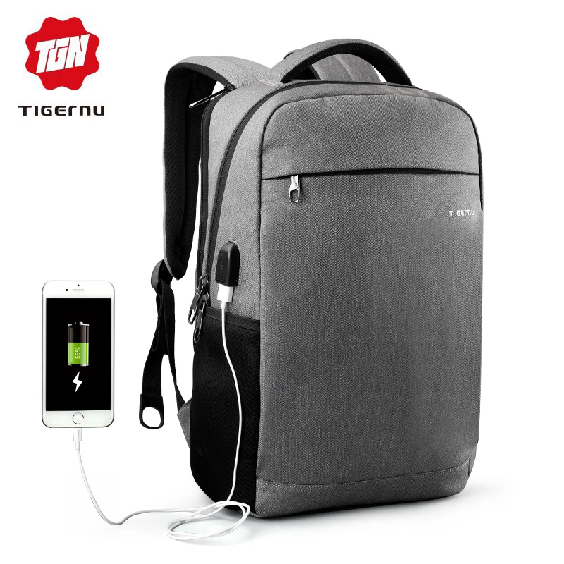 2018 Tigernu Anti thief 15.6inch USB Charging Laptop Backpack youth