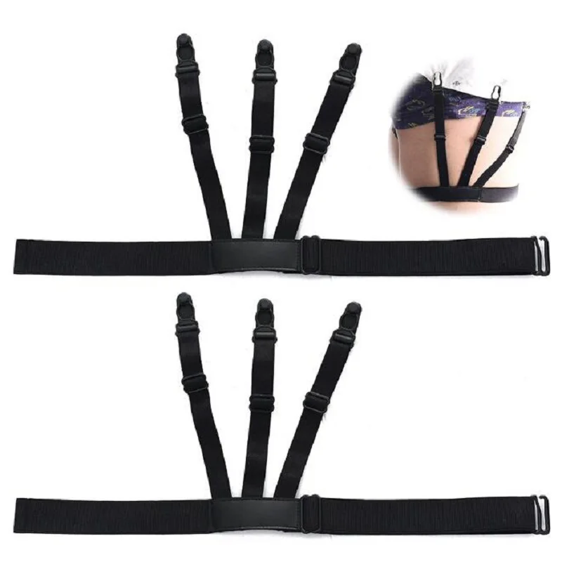 Mens Shirt Stays Garters Elastic Nylon Adjustable Shirt Holders Crease