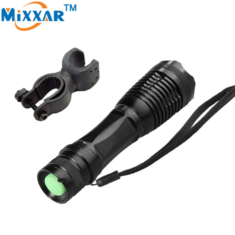 zk90 4000Lumens CREE XML T6 LED Flashlight LED Bicycle Torch Focus Lamp Zoomable Lights Holder For