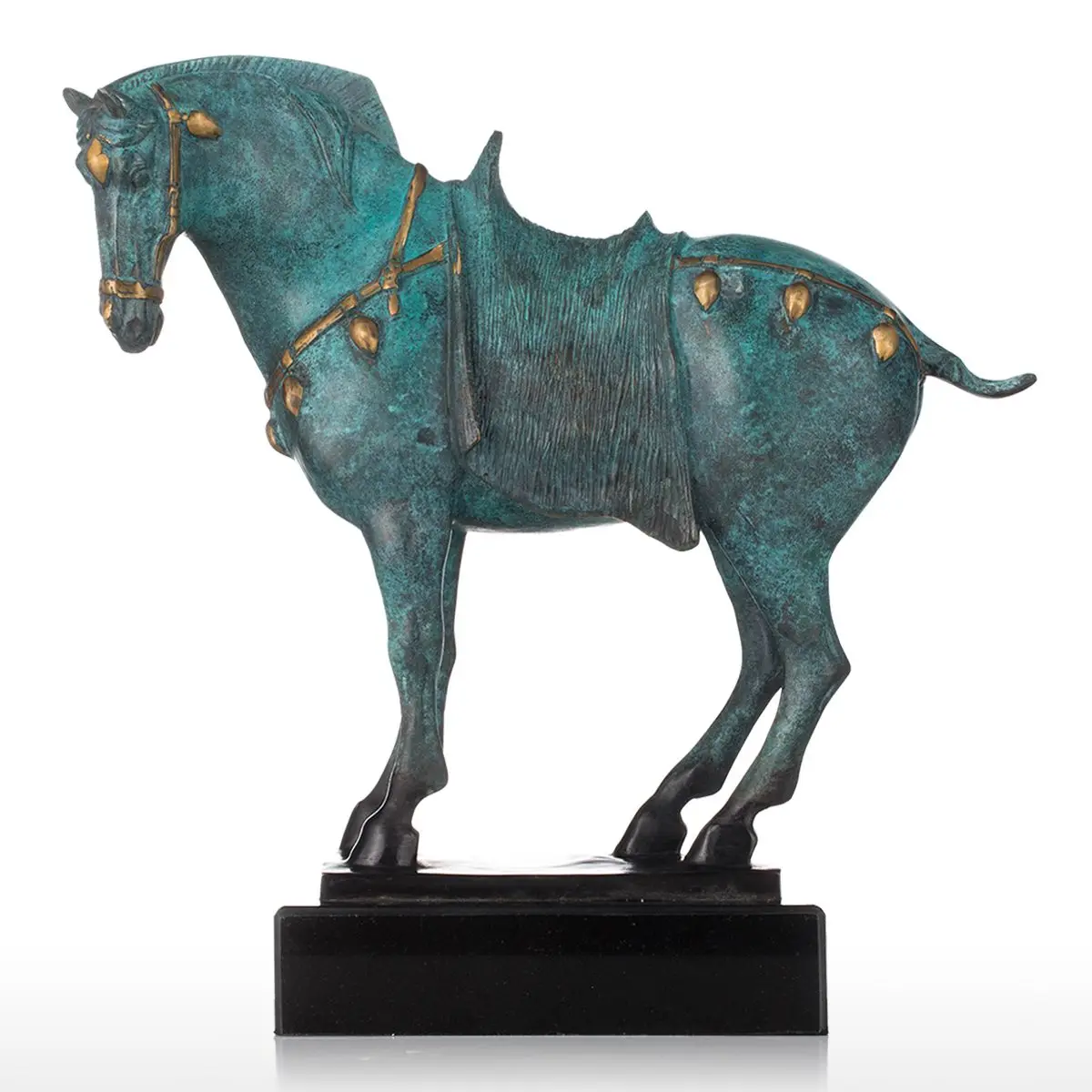 Tooarts chinese horse bronze sculpture elegant modeling chinese