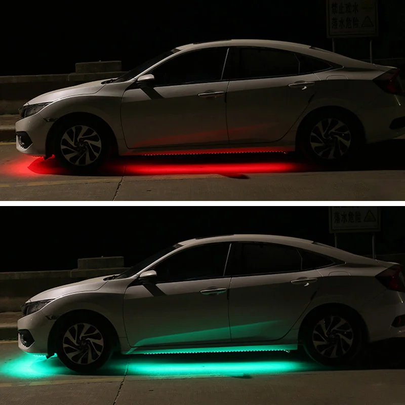 Украшение автомобиля световые полосы автомобиля подсвечивающий гибкий светодиодный контрольная полоса RGB декоративная лампа система нижнего тела неоновые огни