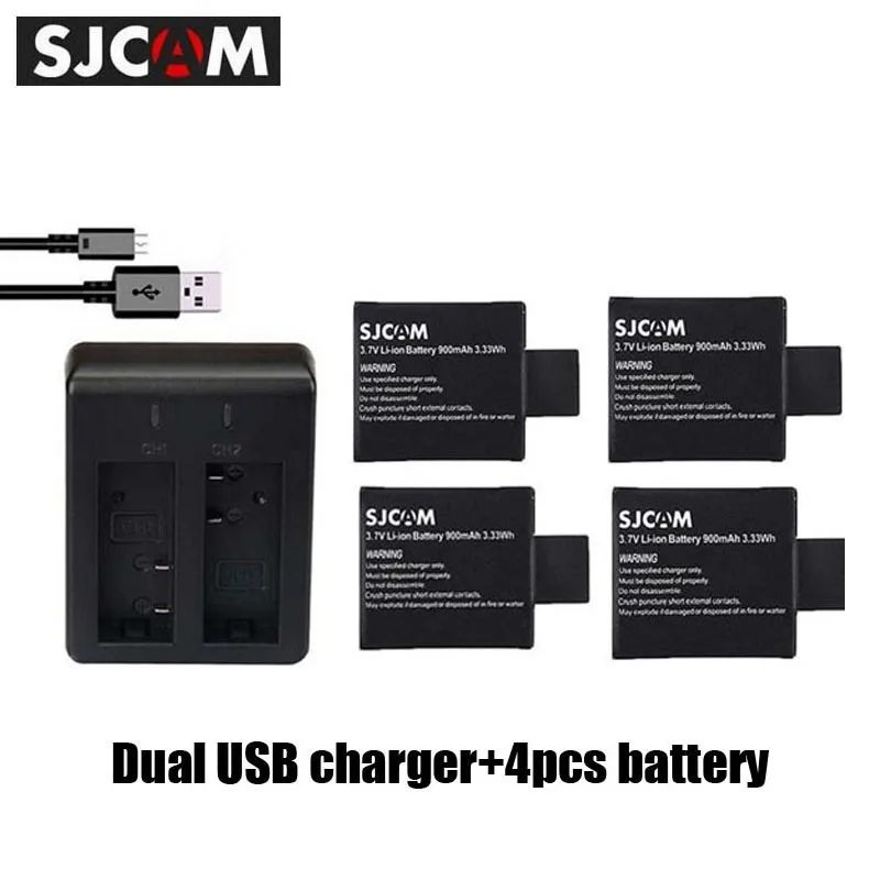 Original-SJCAM-Daul-Charger-and-Standard-3-7V-900mAh-Li-ion-Replacement-Battery-for-SJ4000-SJ5000
