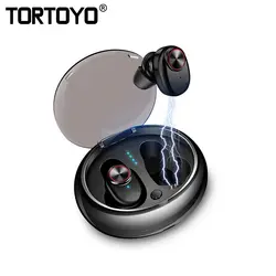 TORTOYO мини в ухо истинный спорта Беспроводной Bluetooth V5.0 + наушники с поддержкой EDR стерео звук СПЦ наушники с микрофоном громкой связи вызова