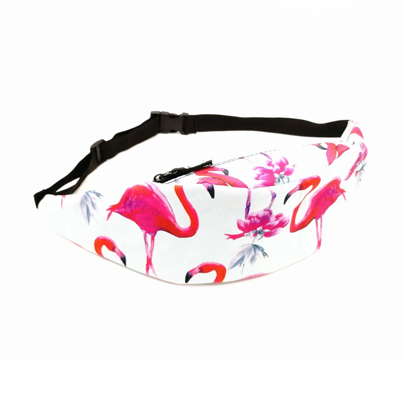 Cute Flamingo On Purple Running Lumbar Pack For Travel Outdoor Sports Walking Travel Waist Pack,travel Pocket With Adjustable Belt