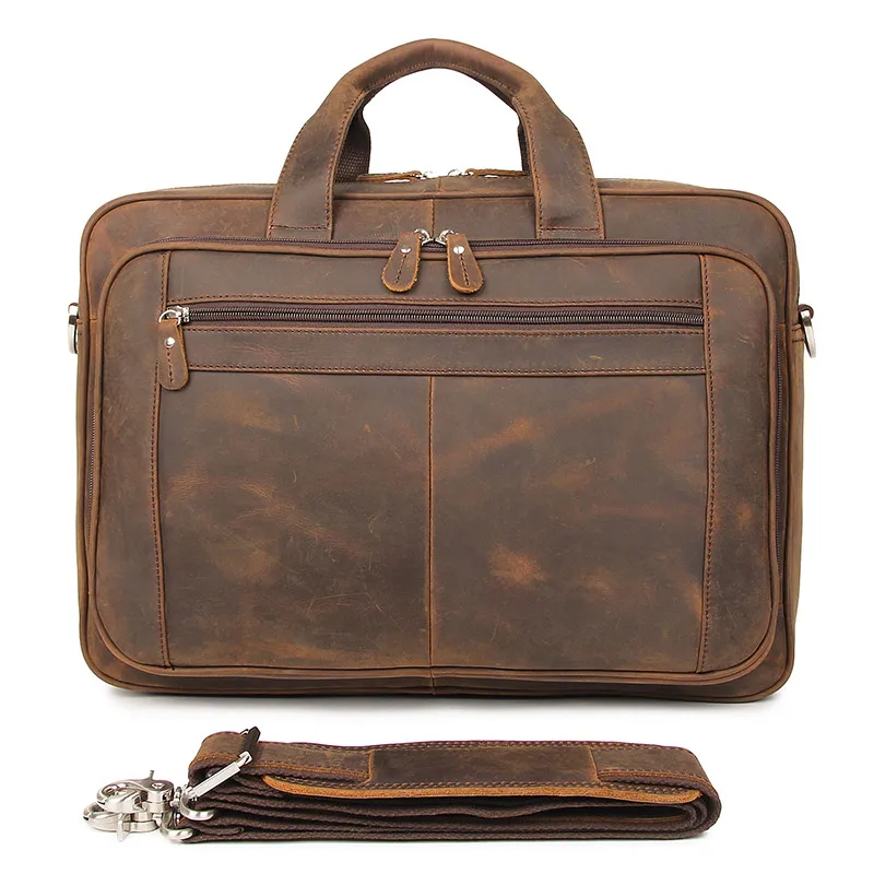 Hot Selling Echt Lederen Bruine Handtas Mannelijke Mode Aktetas Laptoptas Zakelijke Reistas 7320R Hot Selling Echt Lederen Bruine Handtas Mannelijke Mode Aktetas Laptoptas Zakelijke Reistas 7320R