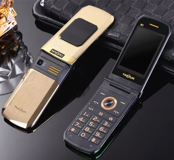 Роскошный оригинальный TKEXUN M3 металлический телефон флип мобильный в режиме