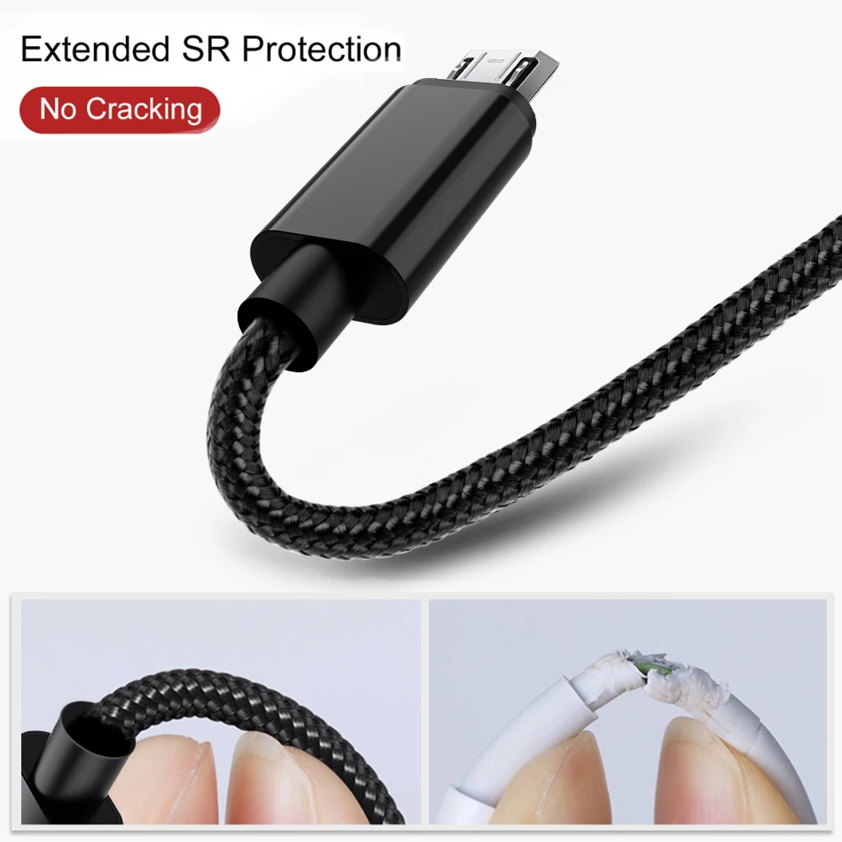 الأصلي زارة المالية والصناعة المصغّر usb كابل الروبوت شاحن سريع للهاتف المحمول كابل بيانات النايلون ل Xiaomi هواوي سامسونج سلك Microusb كابل بيانات
