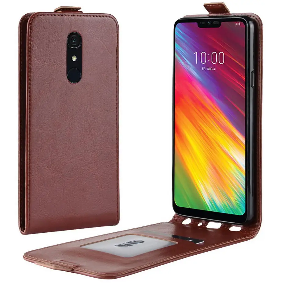 Desyner роскошный, вертикальный, откидной Чехол для LG G7 подходит LMQ850EMW LM-Q850EMW из искусственной кожи чехол для LG G7 Подходит чехол Coque - Цвет: Brown