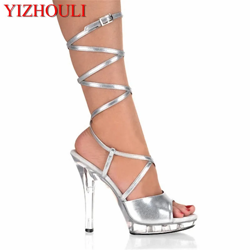 

13cm Transsexuals crystal high-heeled shoes big yards appeal temptation13 centimeters high heel sandals waterproof