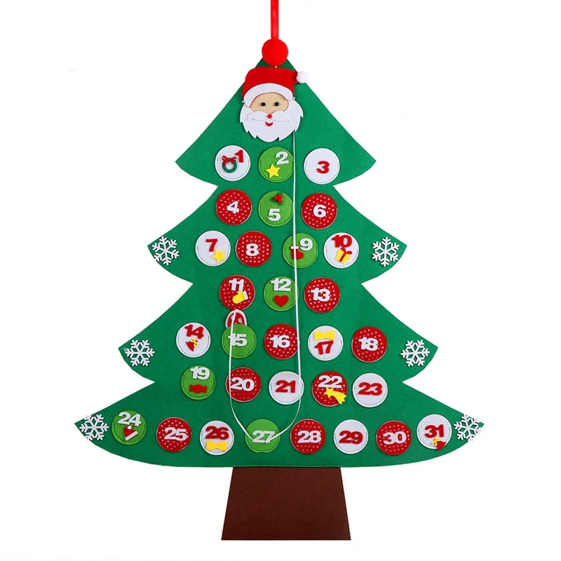 OurWarm DIY Felt Christmas Tree Advent Calendars Xmas Hanging Ornaments Home Decor Happy New Year Children Christmas Gift - Цвет: Calendars 2