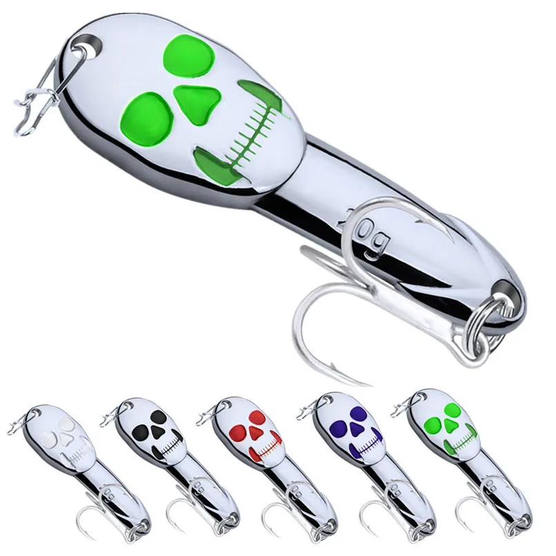 Skull Fishing Lure Spoon Hard Baits Tackle 20g Metal lures floating Bait Fishhooks Fishing Accessories pescaria #4S11 (12)