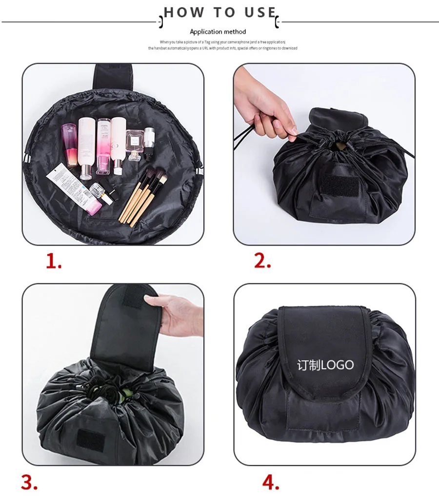 Wehyah Travel Drawstring Cosmetic Bag Case Makeup Bag Packing Organizers Magic Pouch Wash Storage Toiletries Storage Bag ZY104