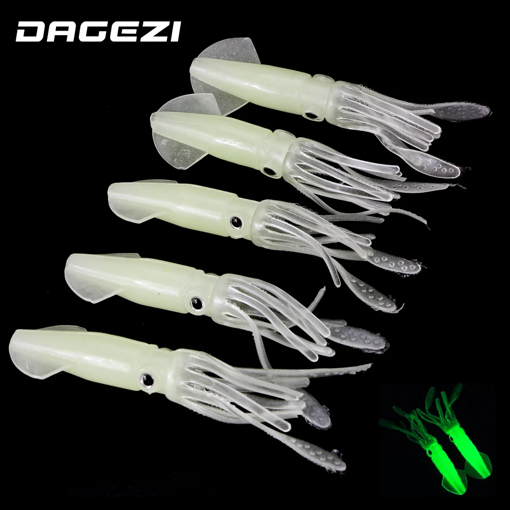 DAGEZI 10cm/10g Luminous soft bait big Squid baits Artificial Soft