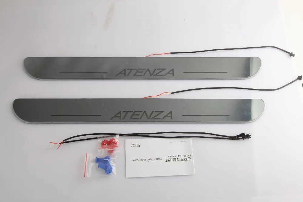 RQXR led движущиеся двери потертости для mazda 6 atenza динамический порог пластина плоский накладной поток/фиксированный свет, 4 шт