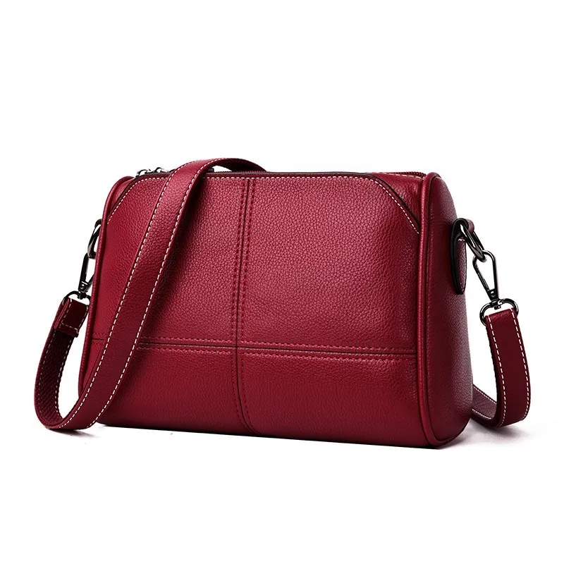 Роскошные женские сумки, дизайнерские сумки, женские вечерние сумки, женские кожаные сумки через плечо, винтажные женские сумки-мессенджеры - Color: winered