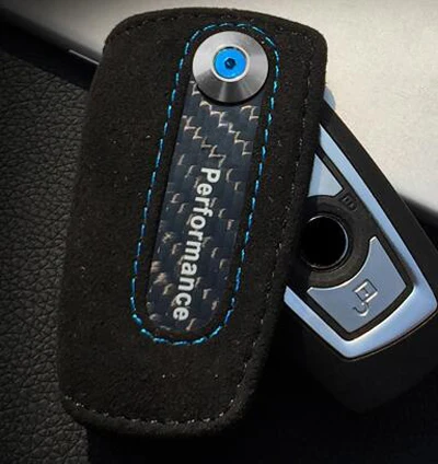 

Suede leather car key case holder covers wallet rings keychain for BMW X3 X4 for BMW 1 3 4 5 6 7 series for BMW 3 5 series GT