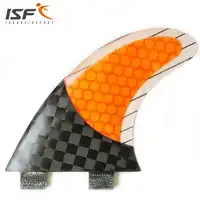 High Quality Insurfin Straight Carbonfiber Square Half Carbon Surfboard Fins Fin Set Thruster (3) FCS M5 ORANGE