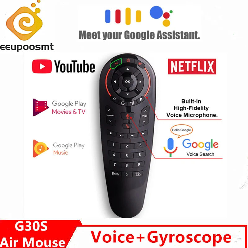 

G30 S Voice Remote control 2.4G Wireless Voice Air Mouse 33 keys IR learning Gyro Sensing Smart remote for Game android tv box