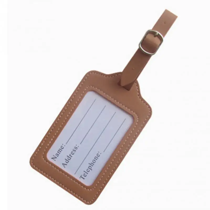 

Suitcase Letter Straps Travel Identifier PU Leather Checked Boarding Portable Label ID Fashion Address Baggage Luggage Tag