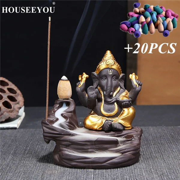 Houseyou Ganesha фоновая Арома горелка слон Бог эмблема благоприятный и успех