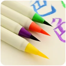 Корейские канцелярские товары, художественная поставка, милые кавайные цветные мягкие Платиновые каллиграфические кисти, пластиковая ручка, кисть для письма, подарок для детей