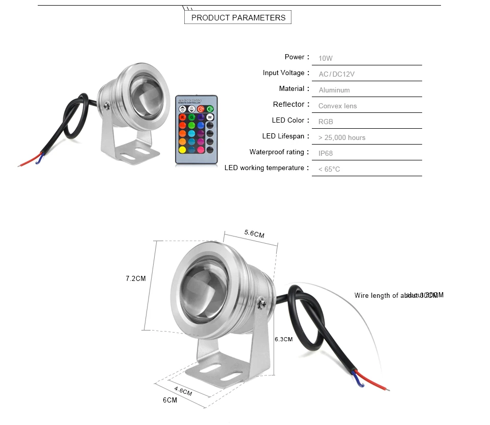 10 Вт RGB Led подводная лампа Светодиодная лампа водонепроницаемые уличные фонари Ландшафтный бассейн, фонтан Подводное освещение украшения