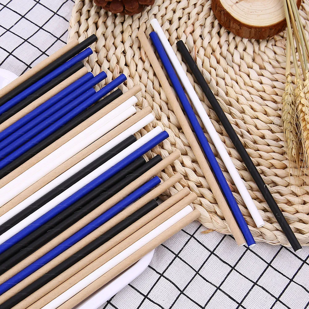

100pcs Disposable Drinking Paper Straws Replacement Plastic Non-polluting Recyclable Straws birthday party decorations kids