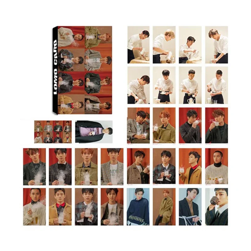 

30pcs/set Popular Stars EXO Album LOMO Cards K-Popular New Fashion Self Made Paper Photo Card HD Photocard