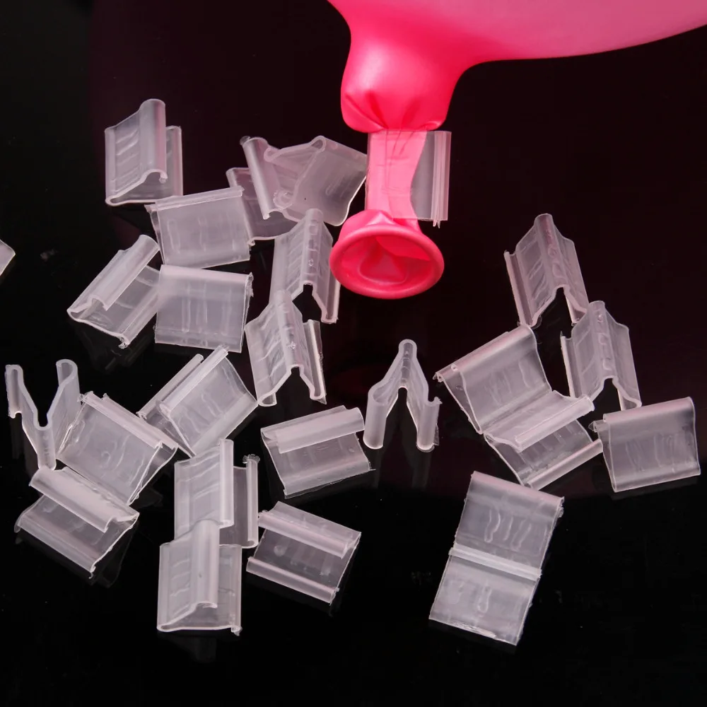 

QIFU 100pcs Clear Balloons Clip Helium Balloon Clip Wedding Birthday Party Decoration Balloons Accessory Event Party Supplies