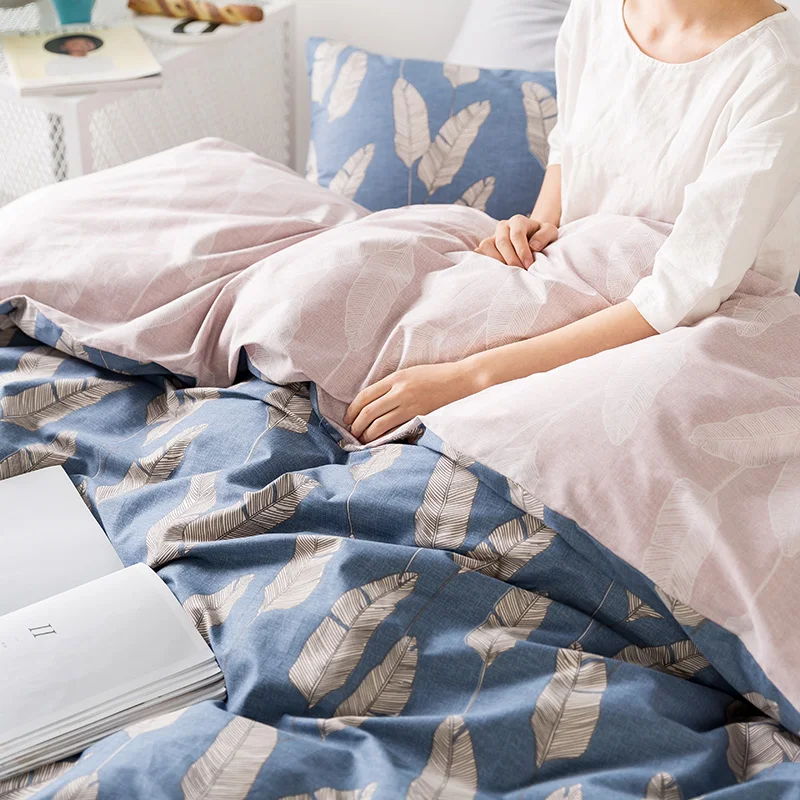 Waliicorners Cartoon 100% Cotton Bedding Set cute cat Duvet Cover Sets Soft Bed Linen Flat Bed Sheet Set Pillowcase 4PCS bed cover 22 5T6A5911